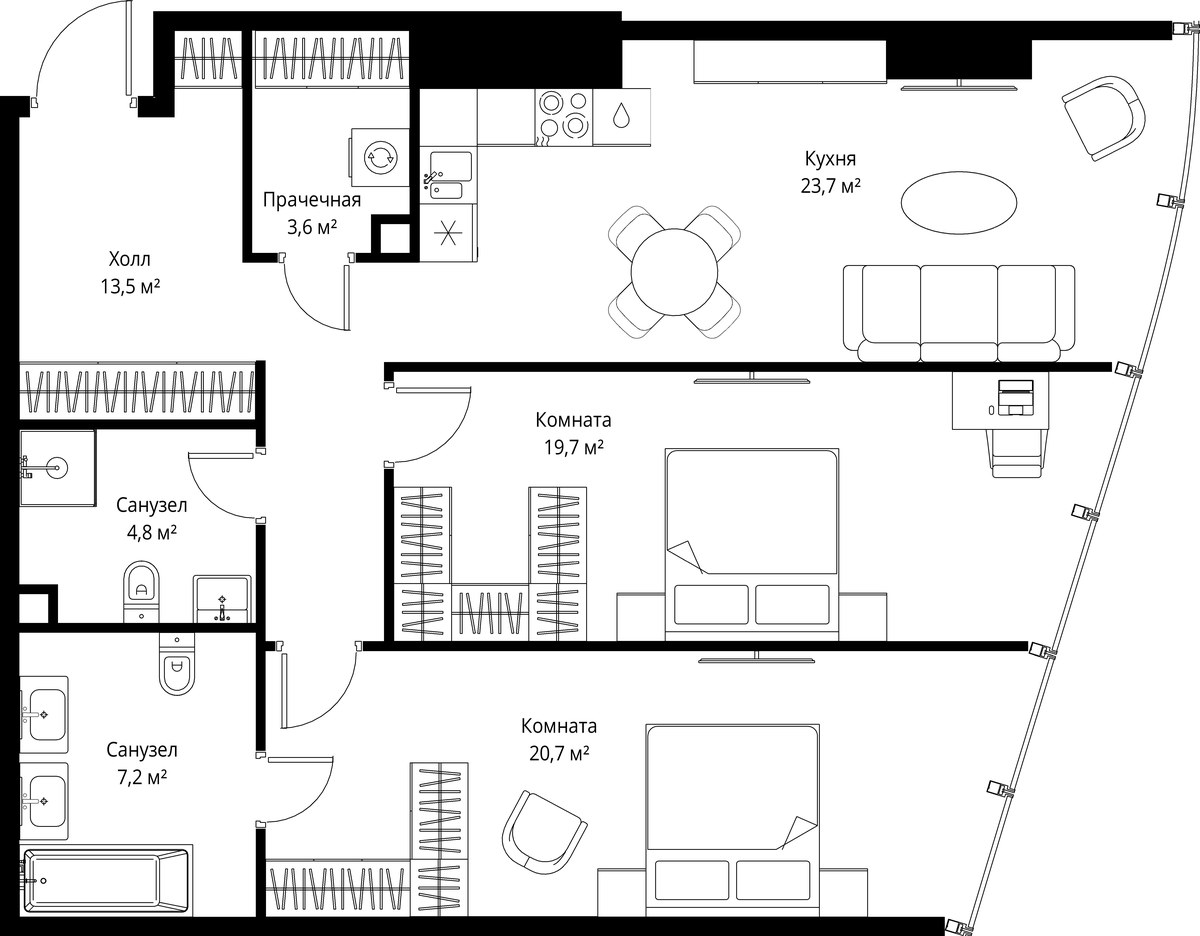 Планировка 93.2 м²