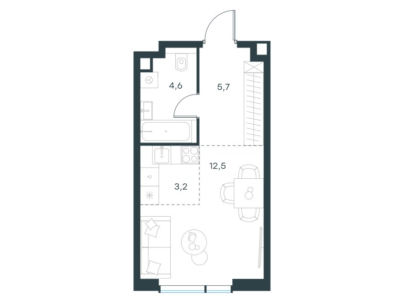 Планировка 26.0 м²