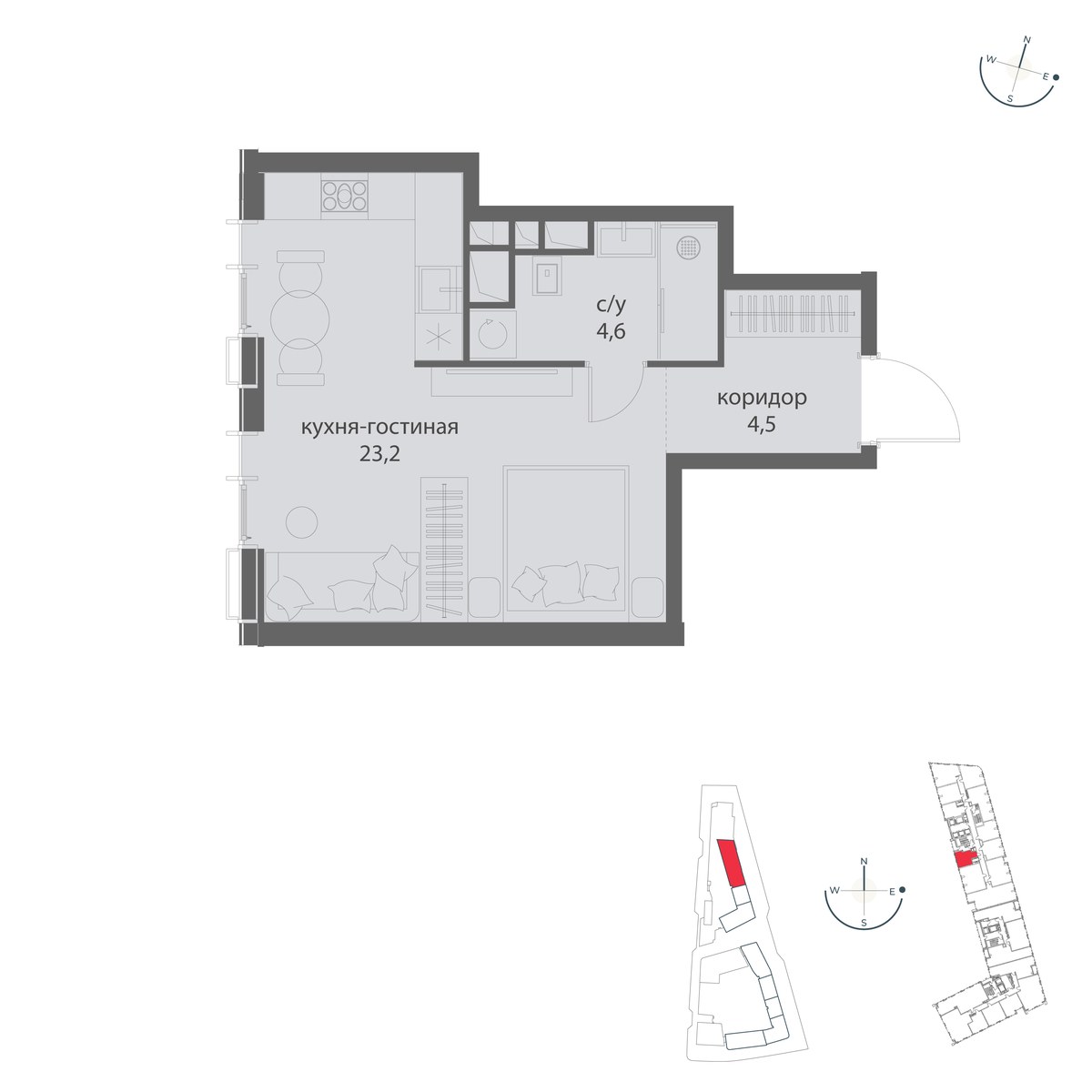Планировка 32.3 м²