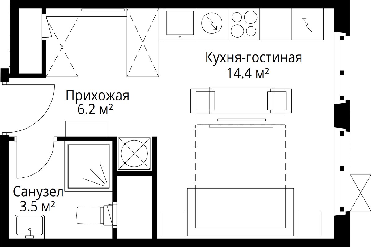 Планировка 24.1 м²