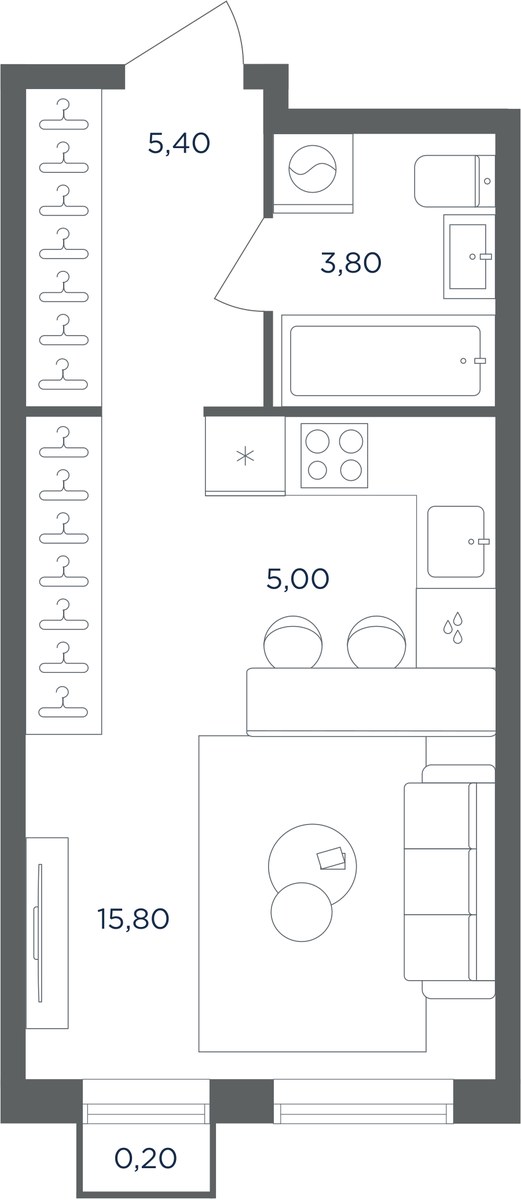 Планировка 30.2 м²