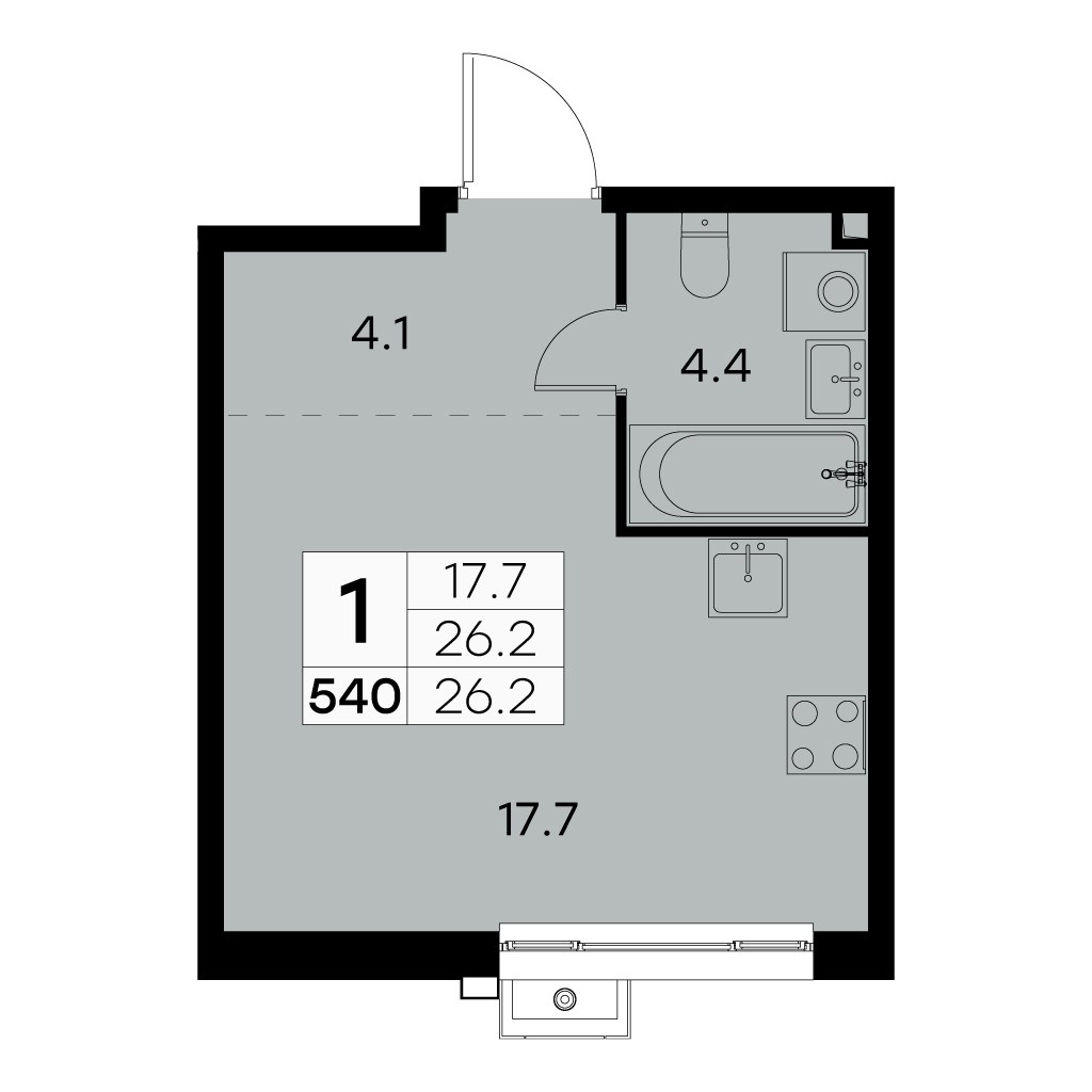 Планировка 25.9 м²