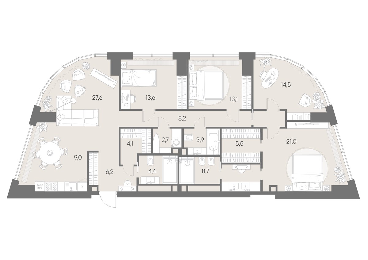 Планировка 142.5 м²