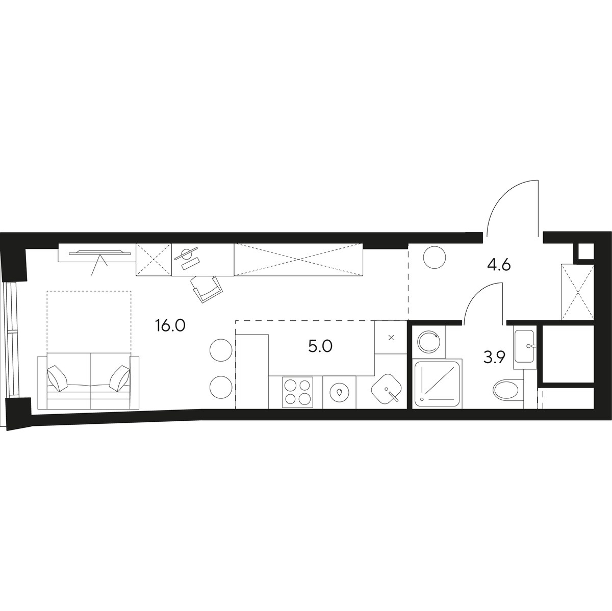 Планировка 29.5 м²