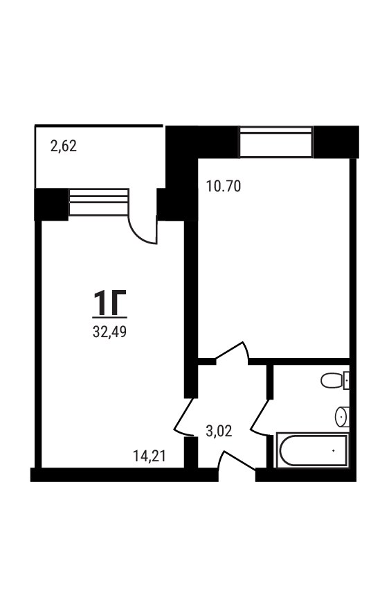 Планировка 32.47 м²