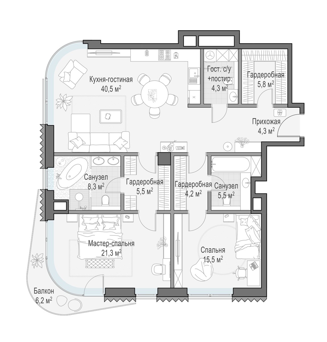 Планировка 117.0 м²