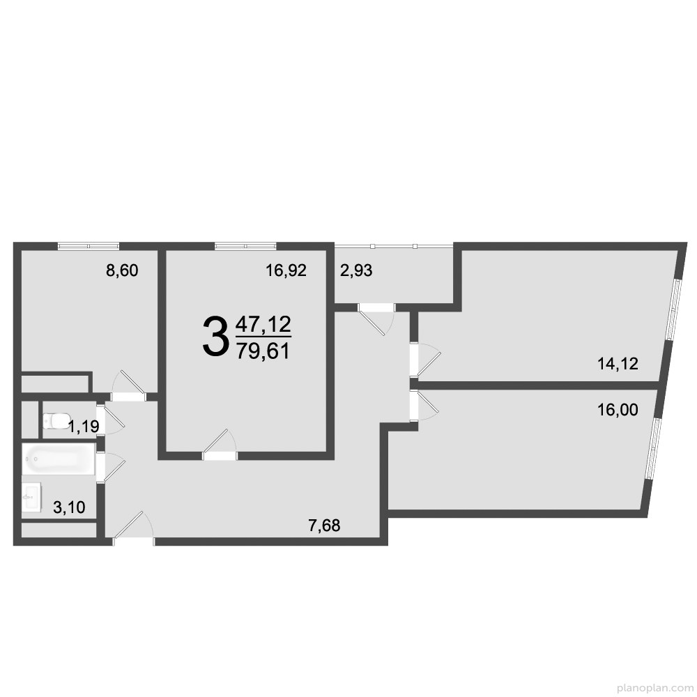 Планировка 81.5 м²