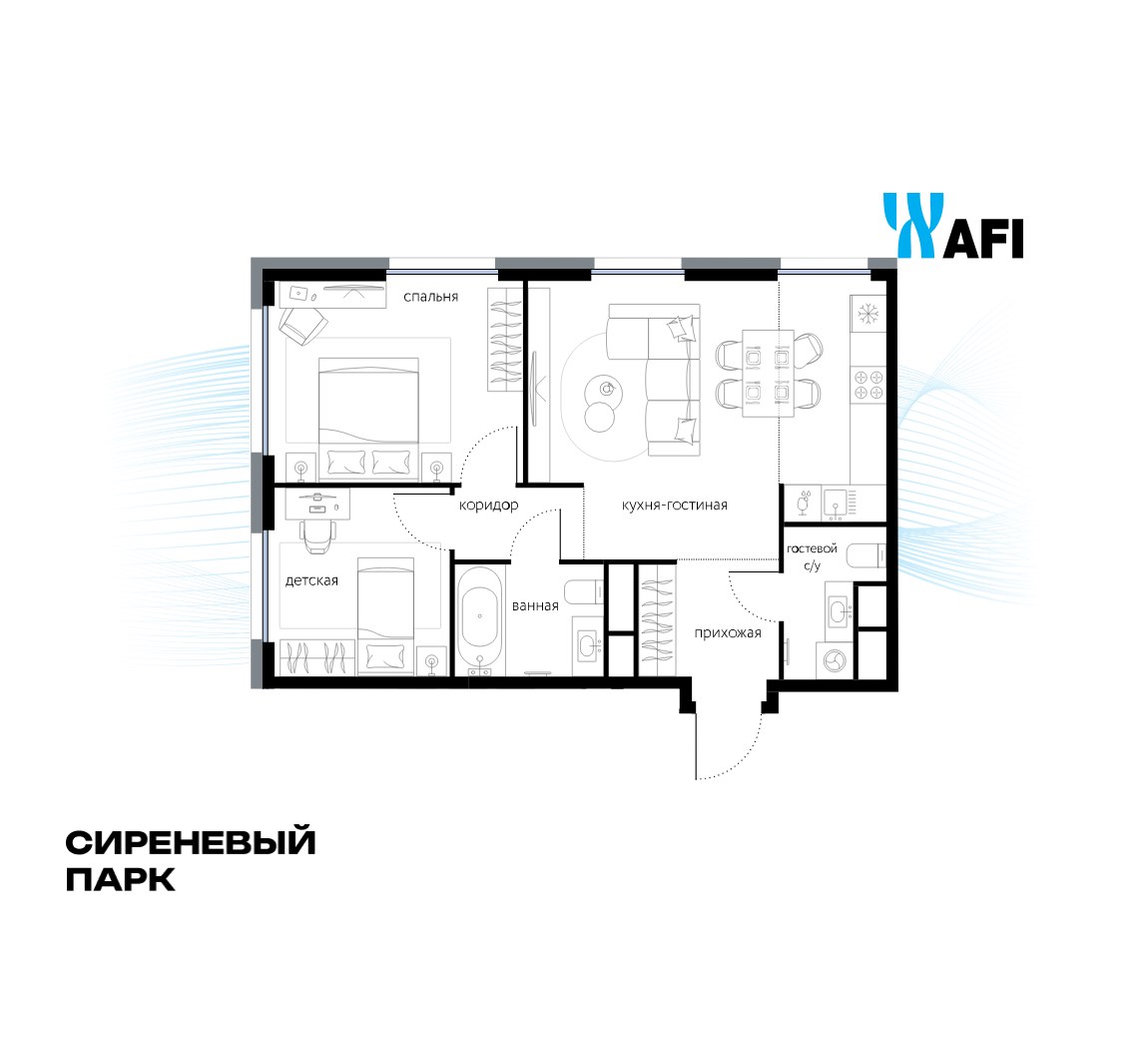 Планировка 59.1 м²