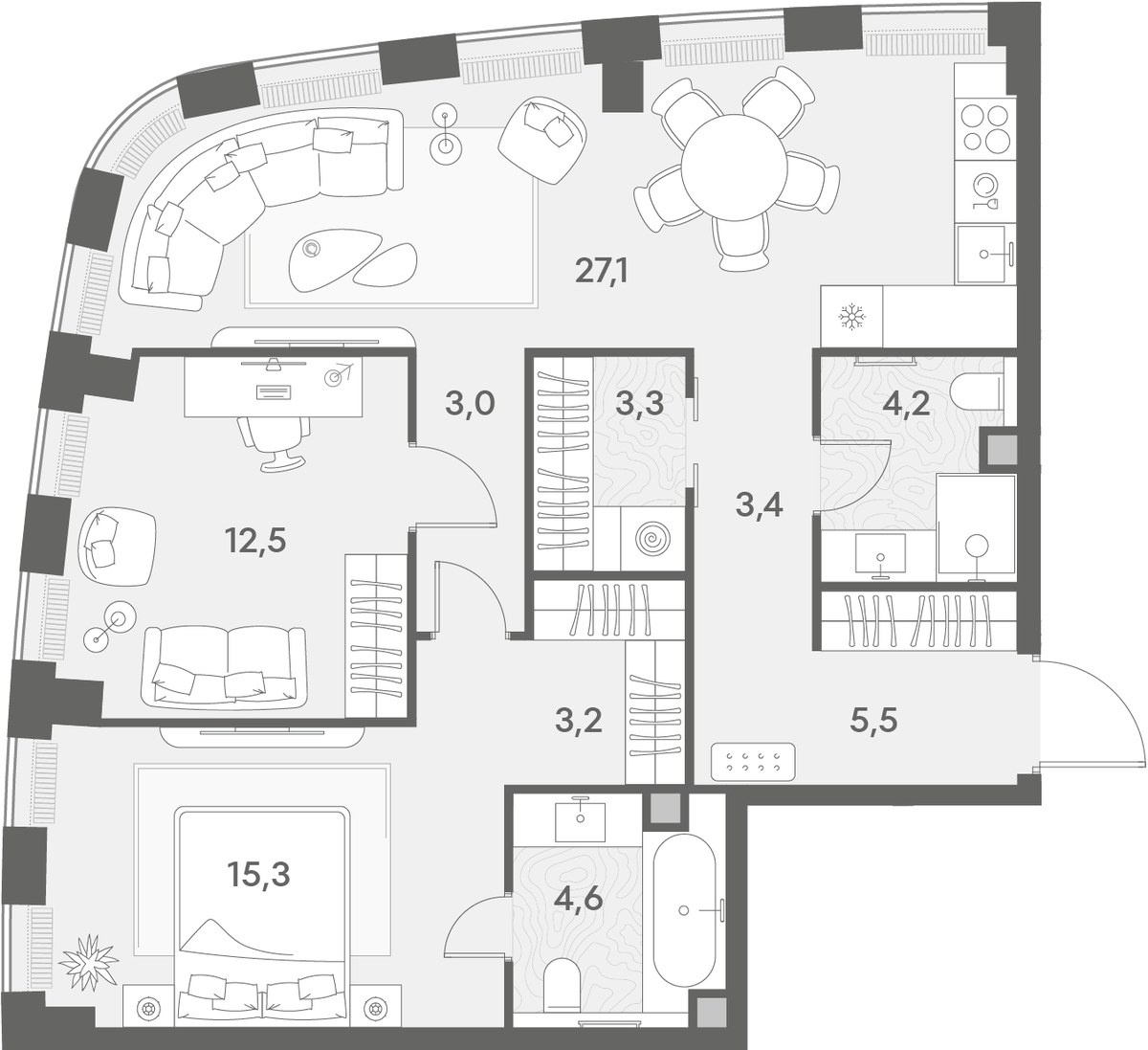 Планировка 82.1 м²