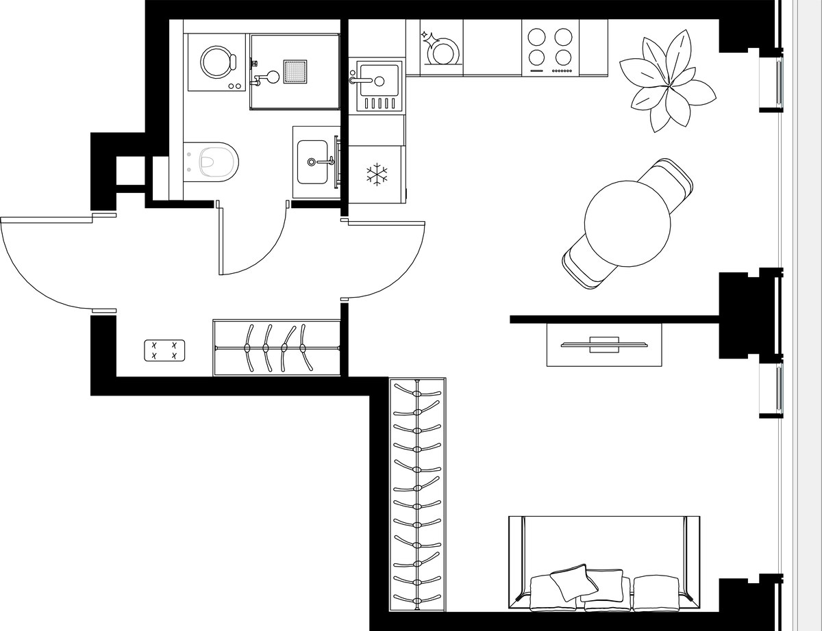 Планировка 32.43 м²