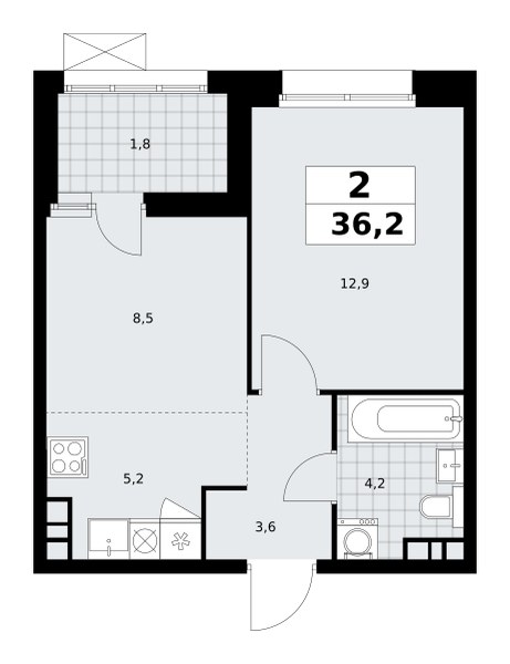Планировка 36.1 м²