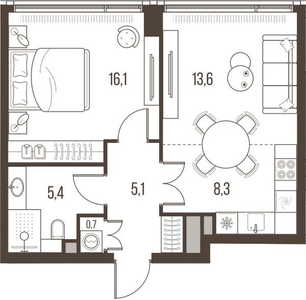 Планировка 49.2 м²