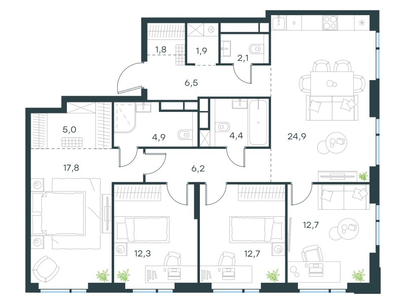 Планировка 113.2 м²