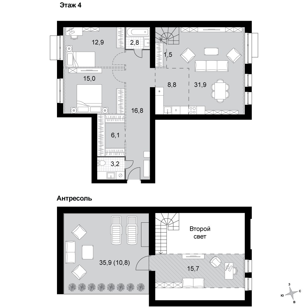 Планировка 125.5 м²