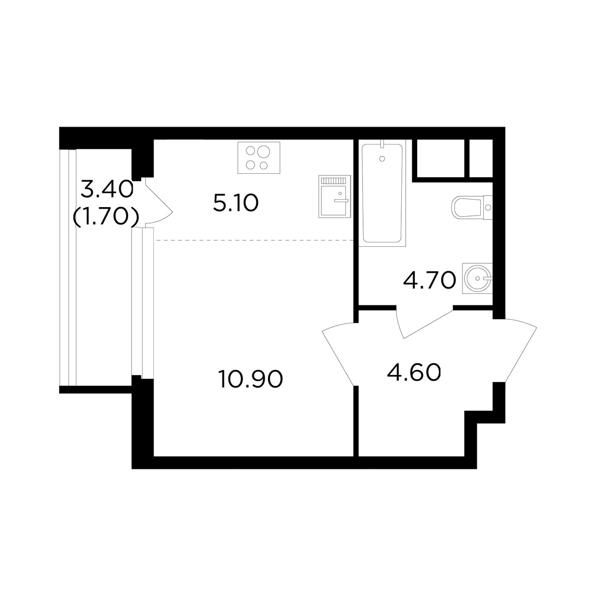 Планировка 27.0 м²