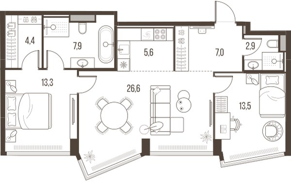 Планировка 81.2 м²