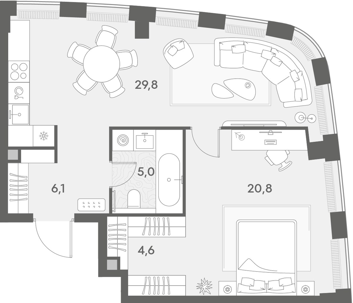 Планировка 66.3 м²