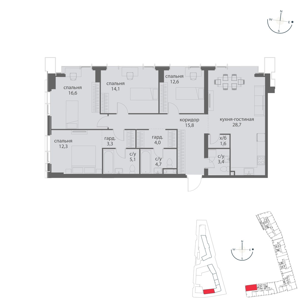 Планировка 122.2 м²