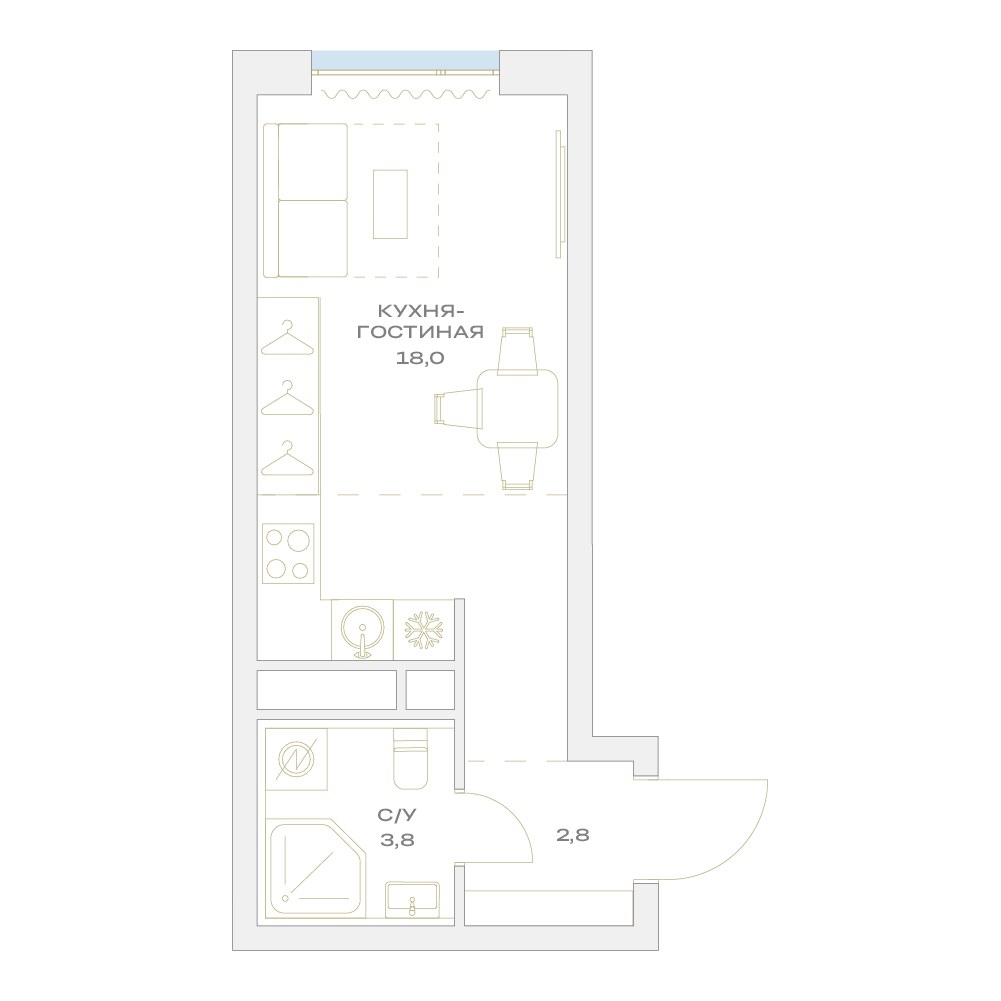 Планировка 24.6 м²