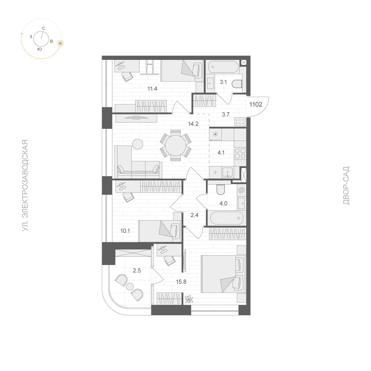 Планировка 70.05 м²