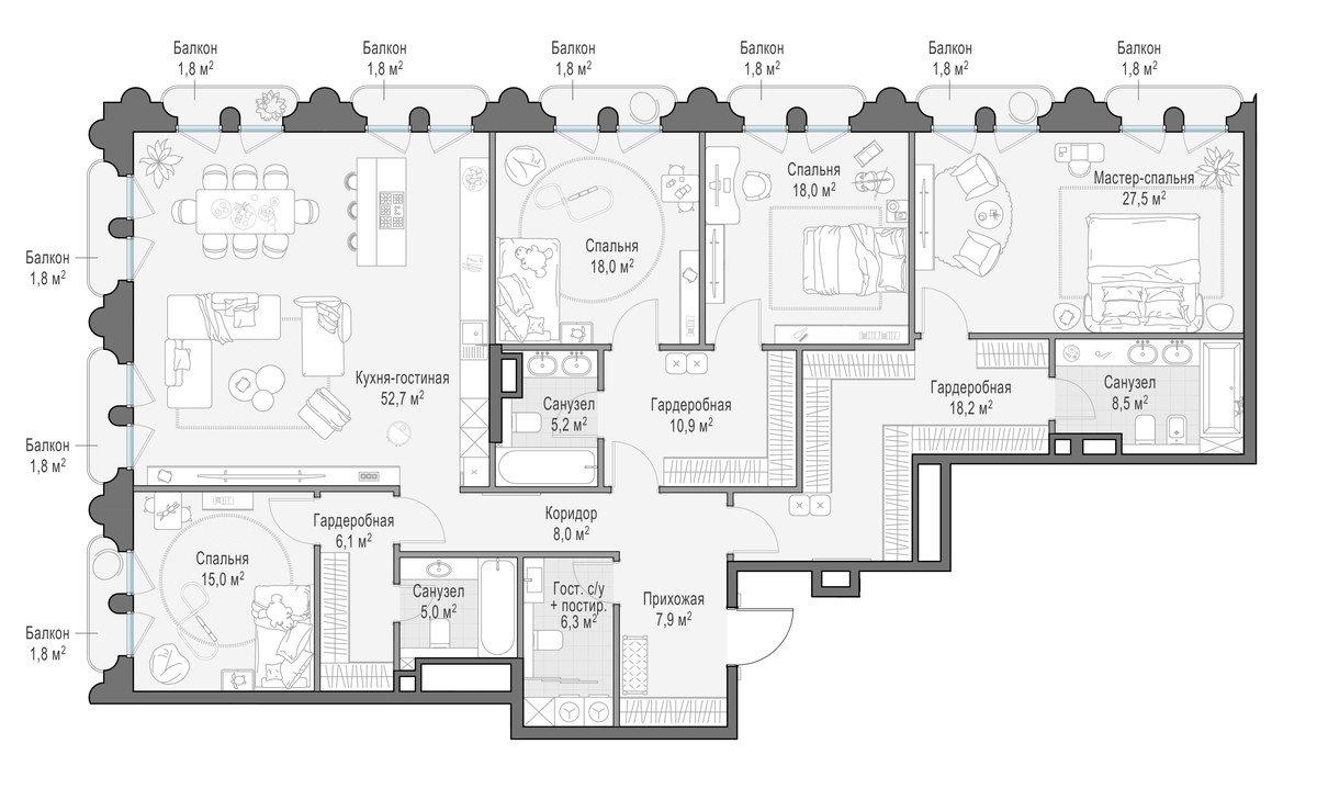 Планировка 214.9 м²