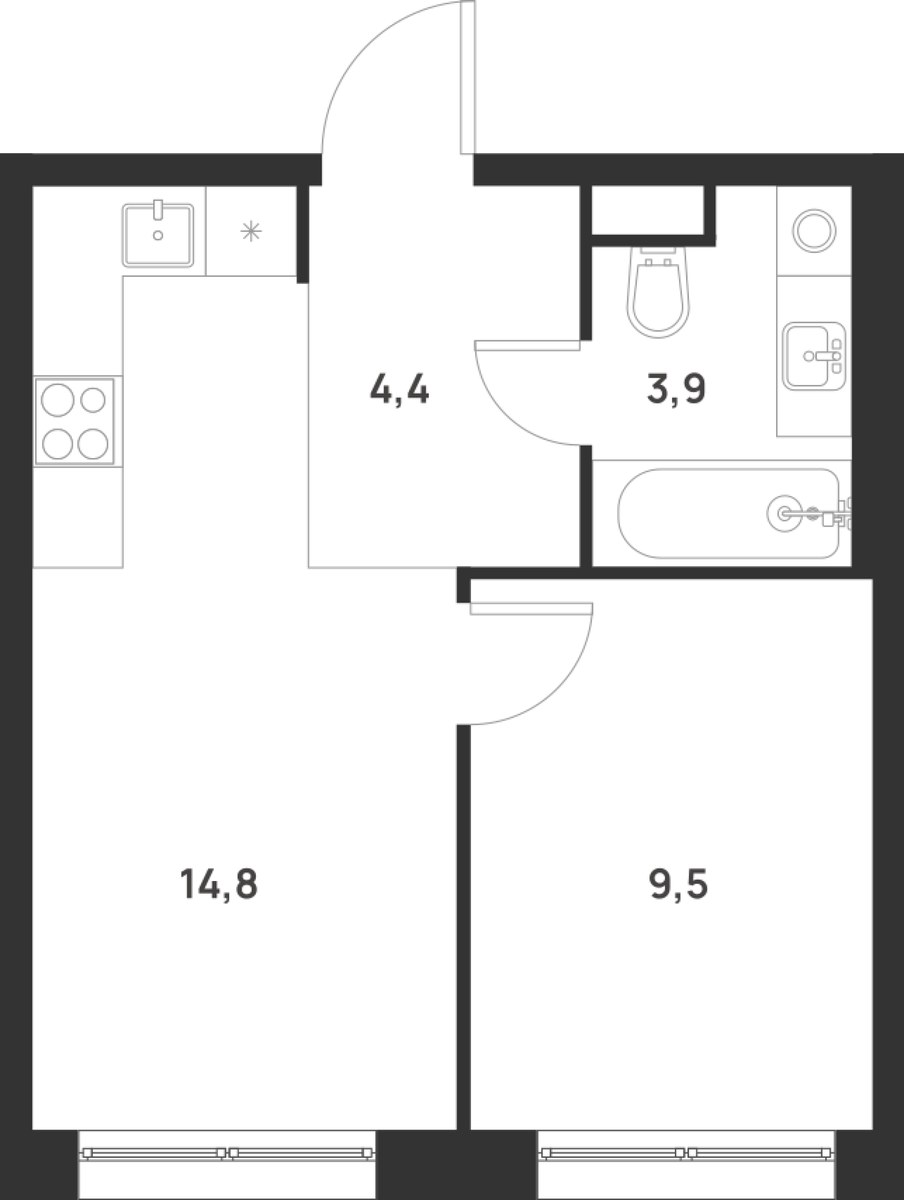 Планировка 32.6 м²