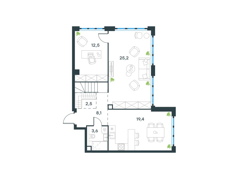 Планировка 123.3 м²