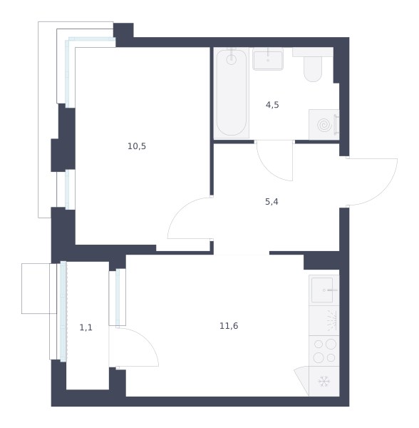 Планировка 33.1 м²