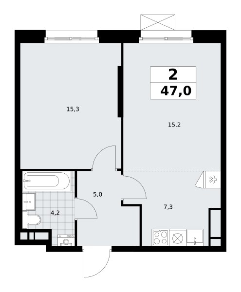 Планировка 47.0 м²