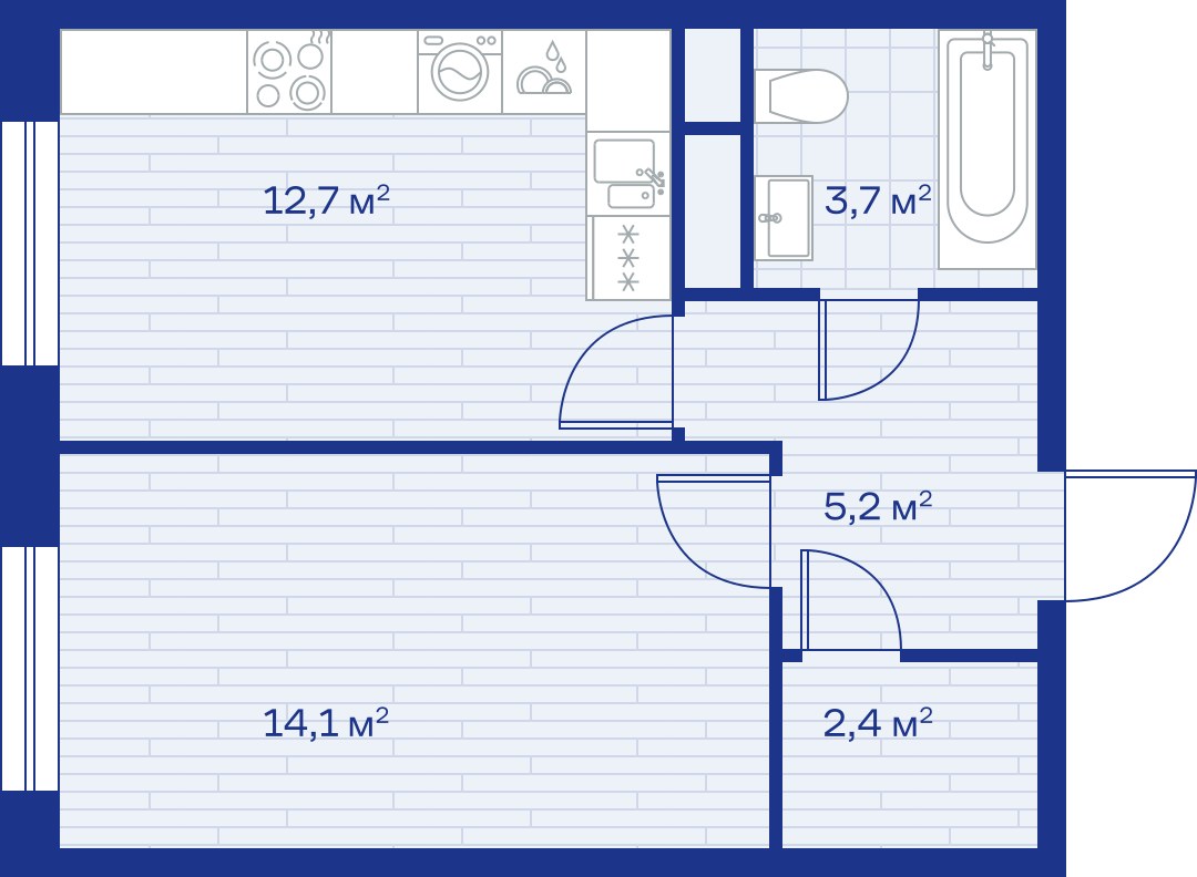 Планировка 38.0 м²