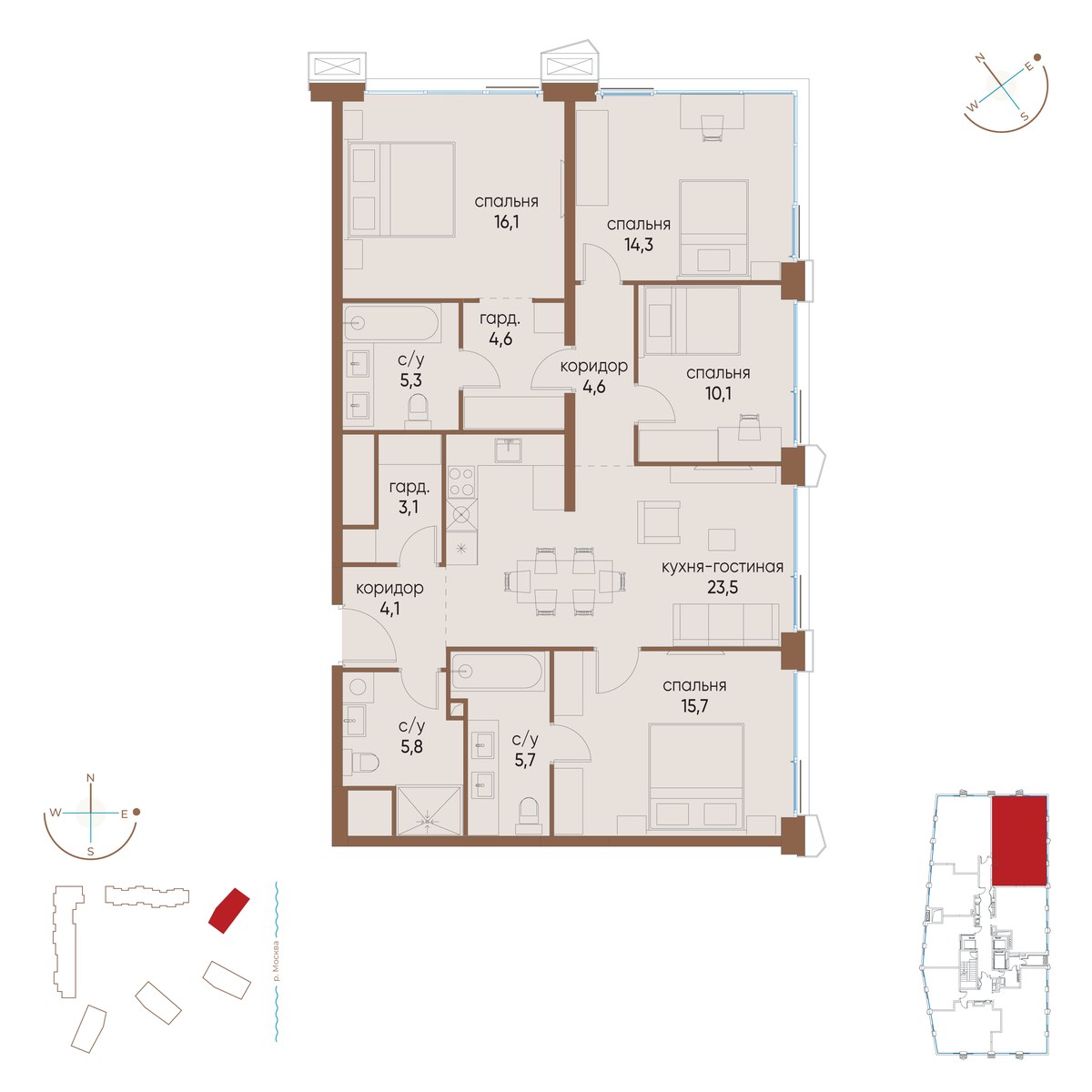Планировка 112.9 м²