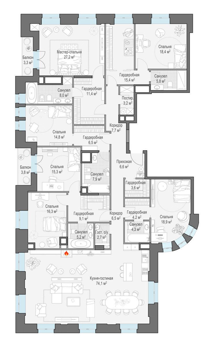 Планировка 296.7 м²