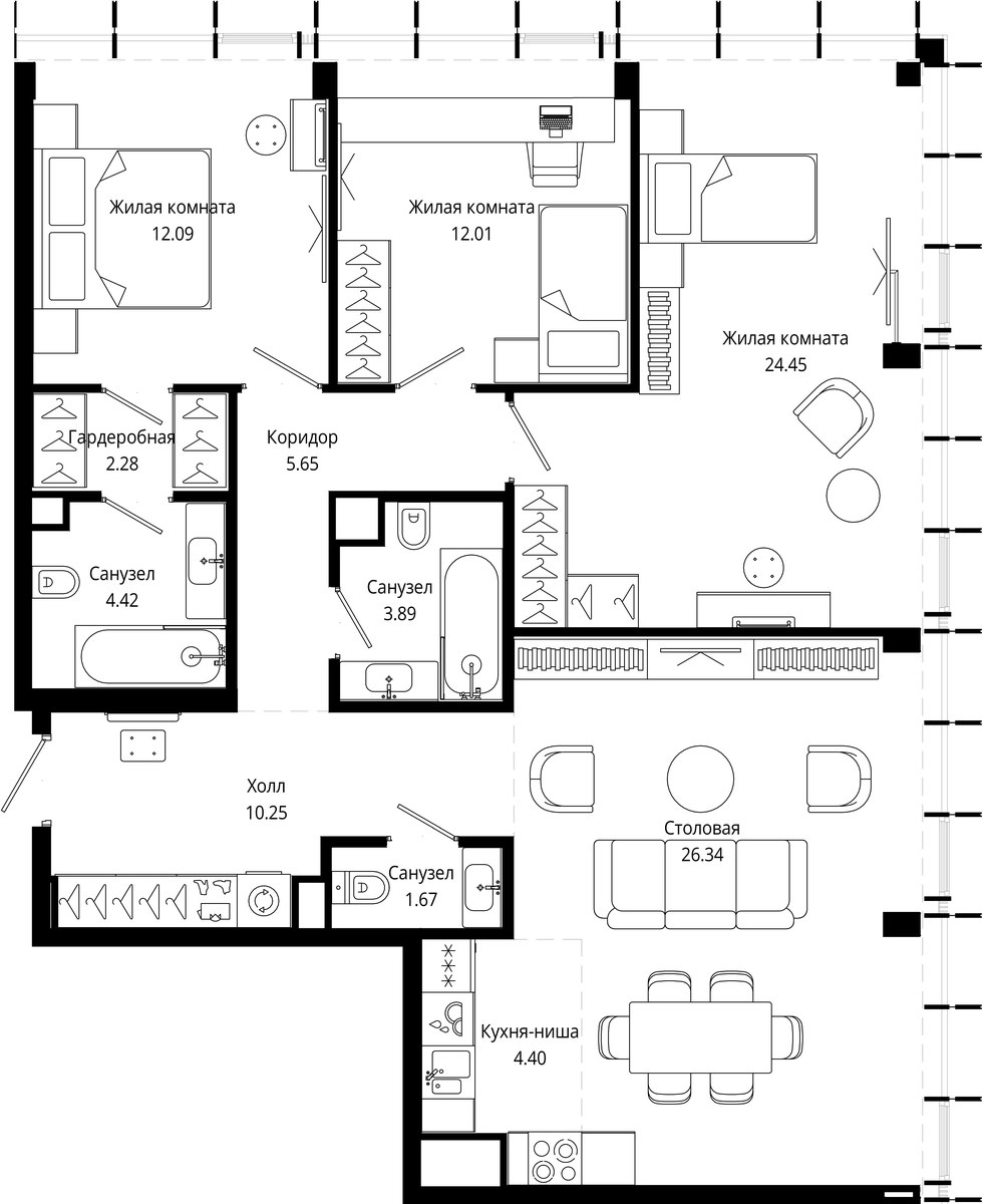 Планировка 106.9 м²