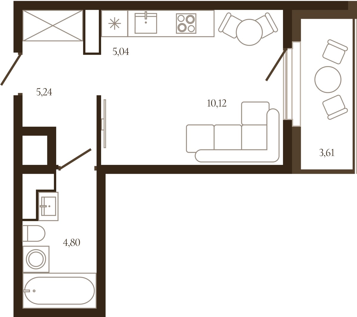Планировка 27.01 м²