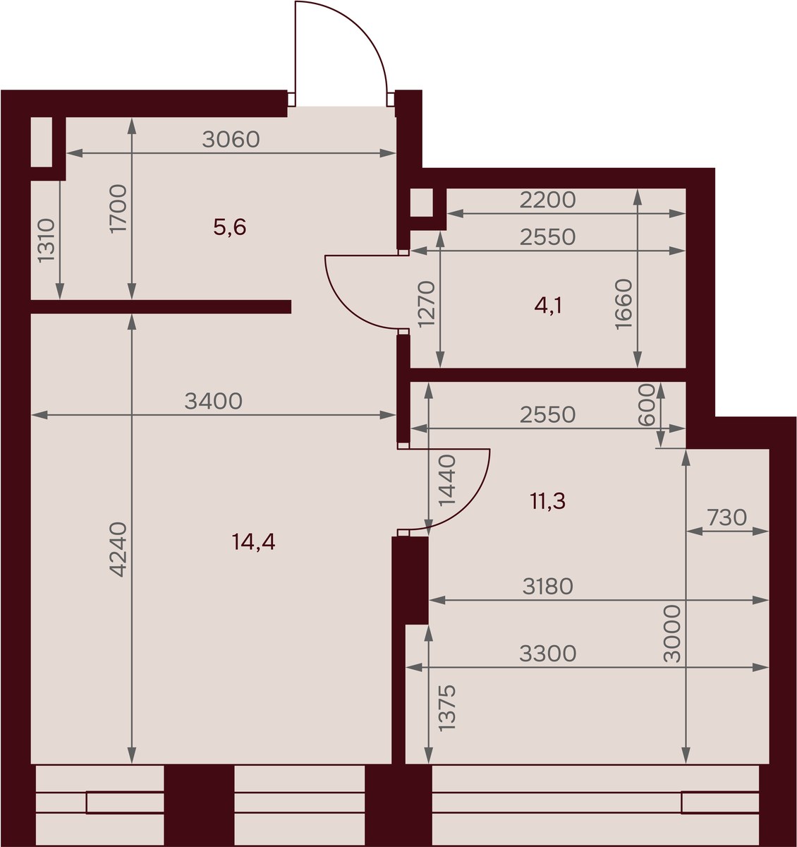 Планировка 35.4 м²