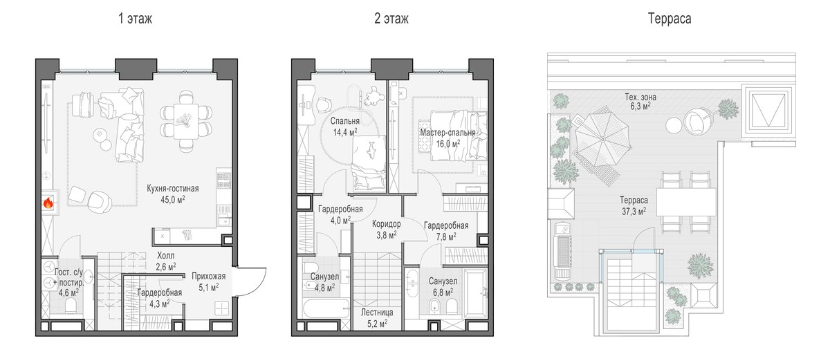 Планировка 124.8 м²