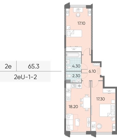 Планировка 65.3 м²