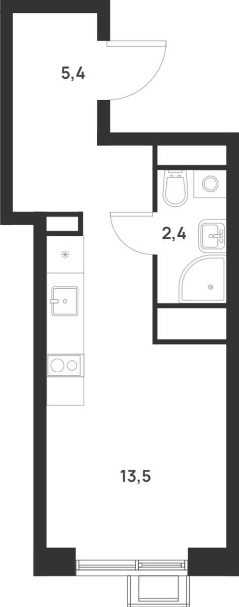 Планировка 21.3 м²
