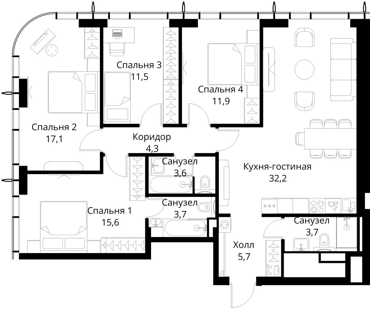 Планировка 109.3 м²