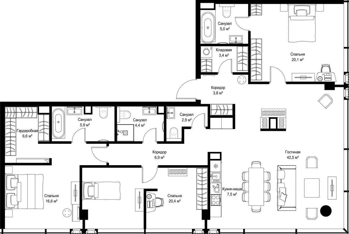 Планировка 146.0 м²