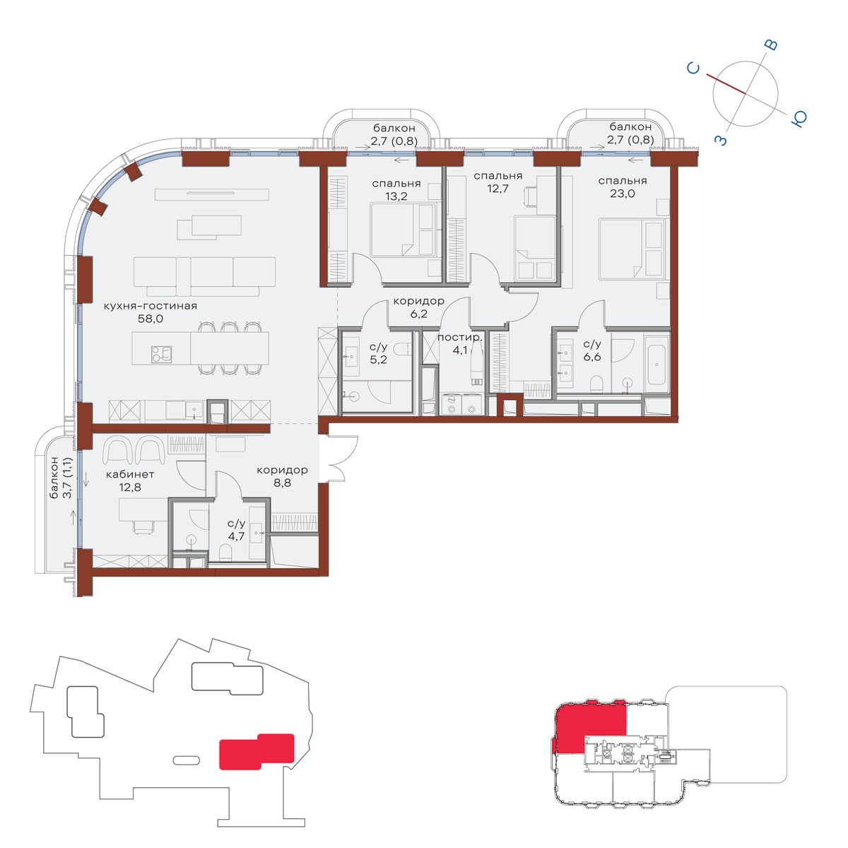 Планировка 158.0 м²