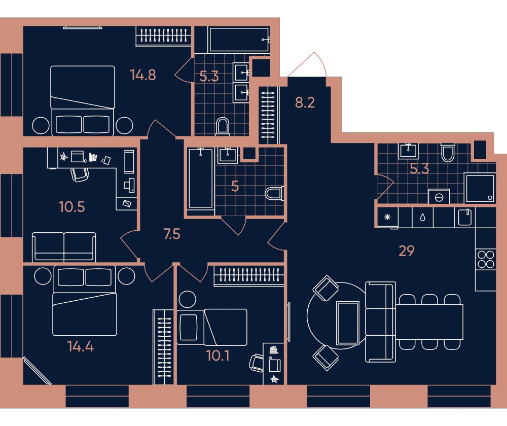Планировка 110.1 м²