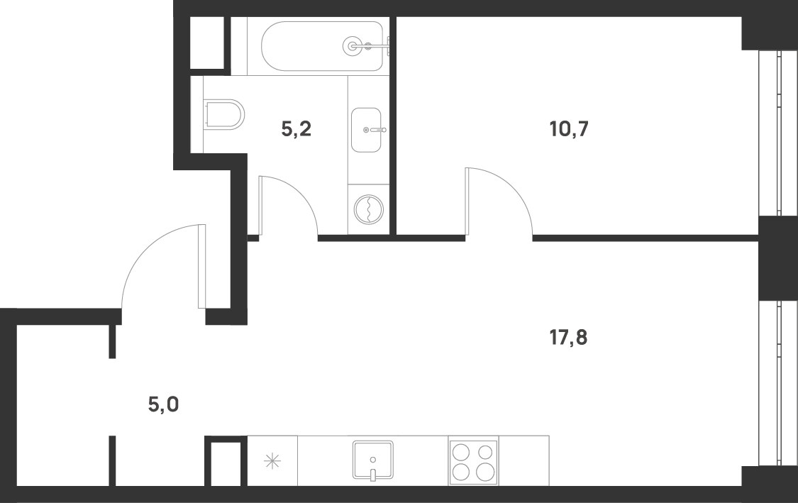 Планировка 38.7 м²