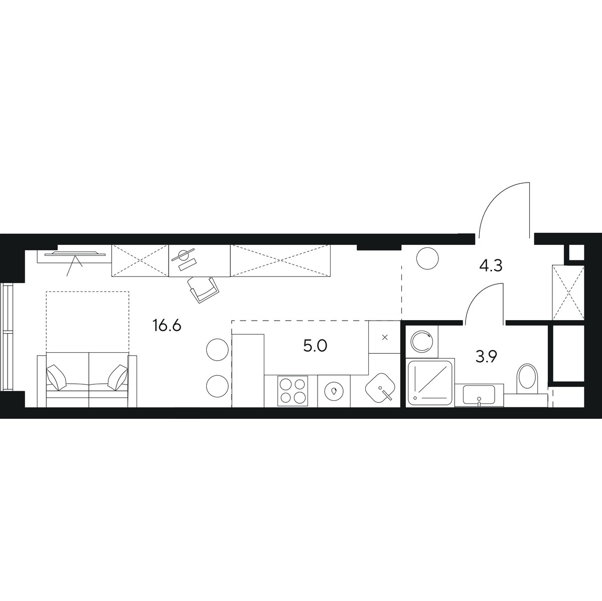 Планировка 29.8 м²