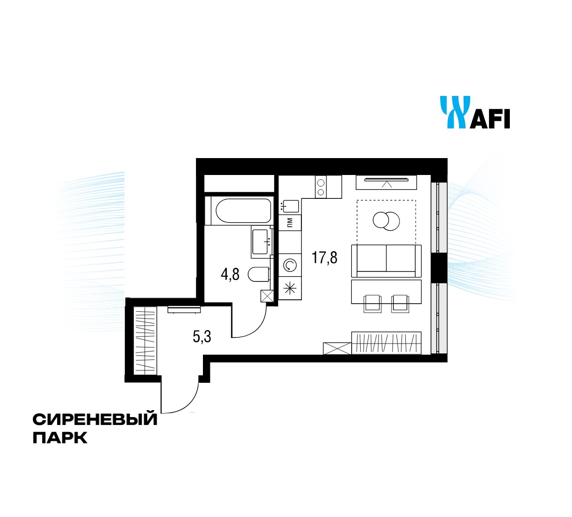 Планировка 28.5 м²