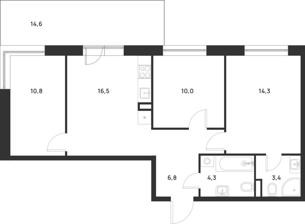 Планировка 70.5 м²