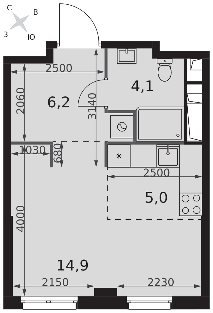 Планировка 30.2 м²