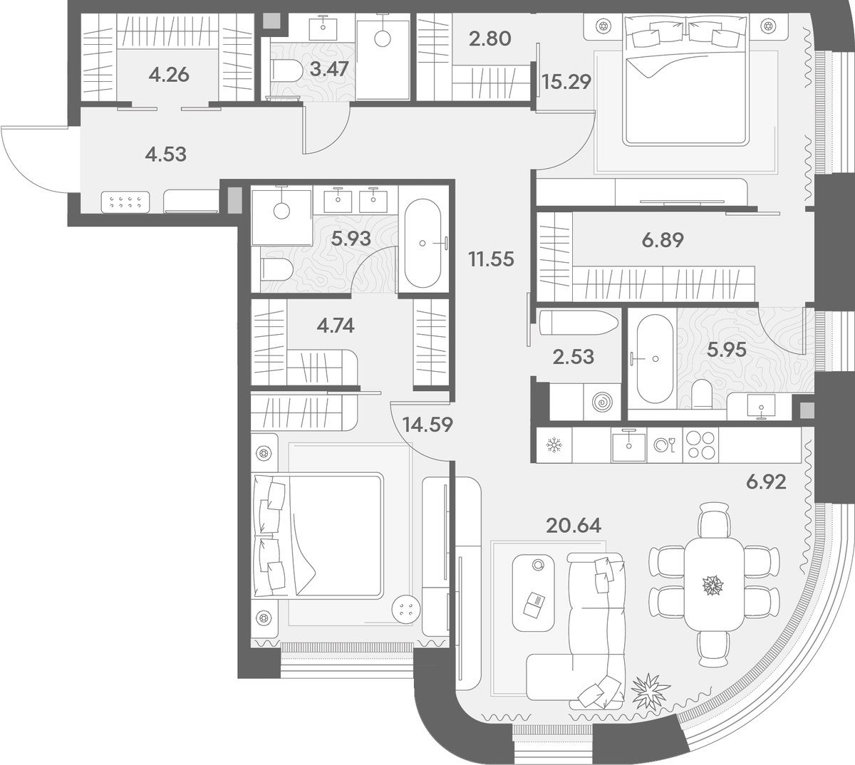 Планировка 110.09 м²