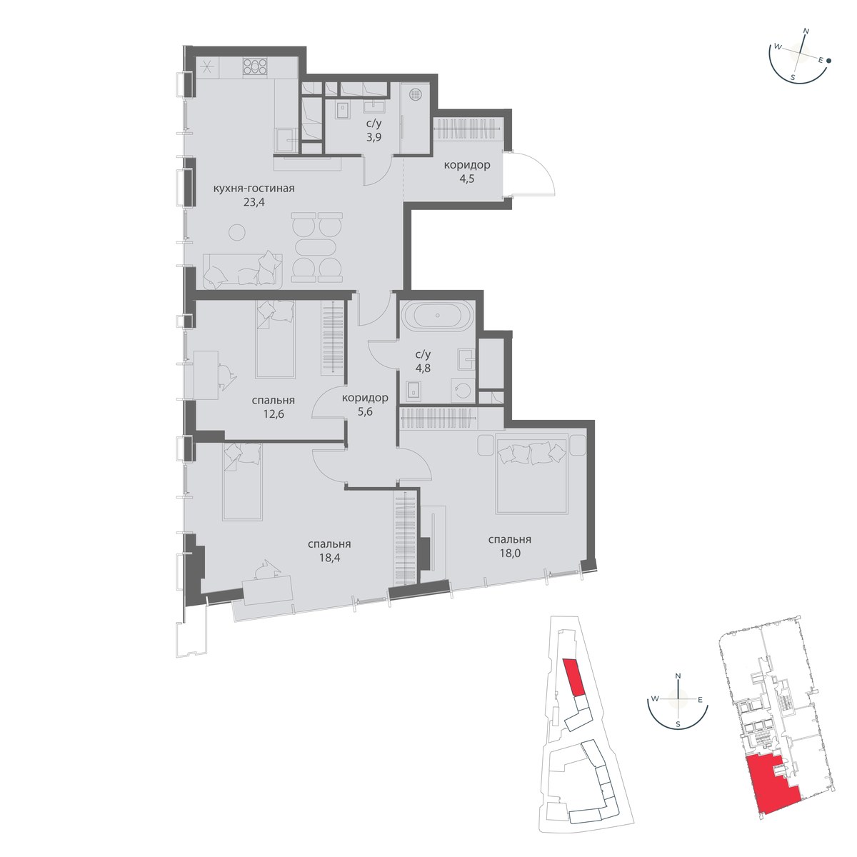 Планировка 91.2 м²