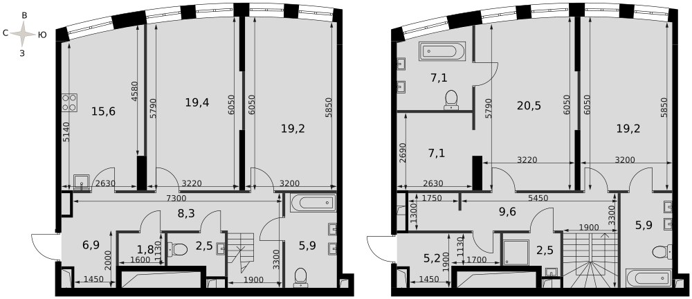 Планировка 156.4 м²
